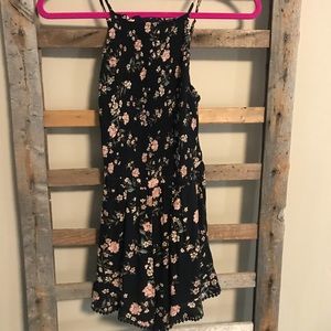 American Eagle black floral romper size XS